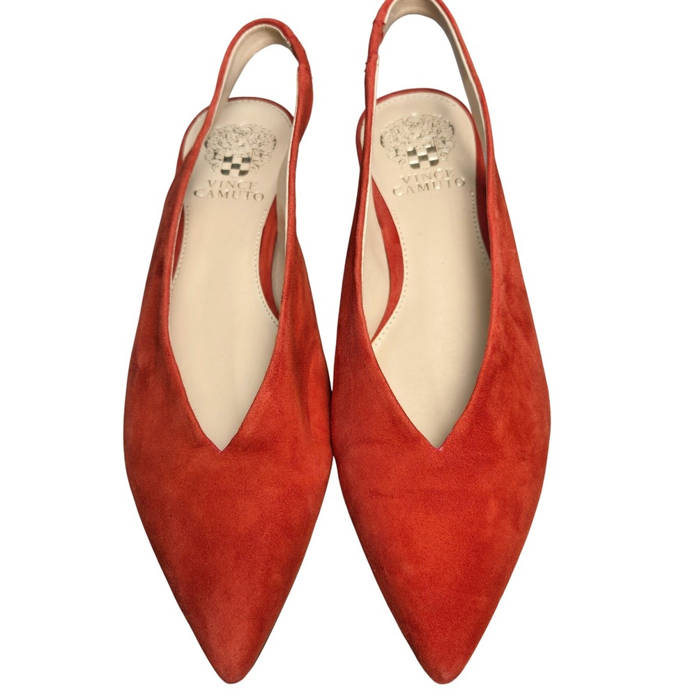 Women's Vince Camuto‎ 7.5 Suede Pointed Toe Slingback V-Vamp Flats